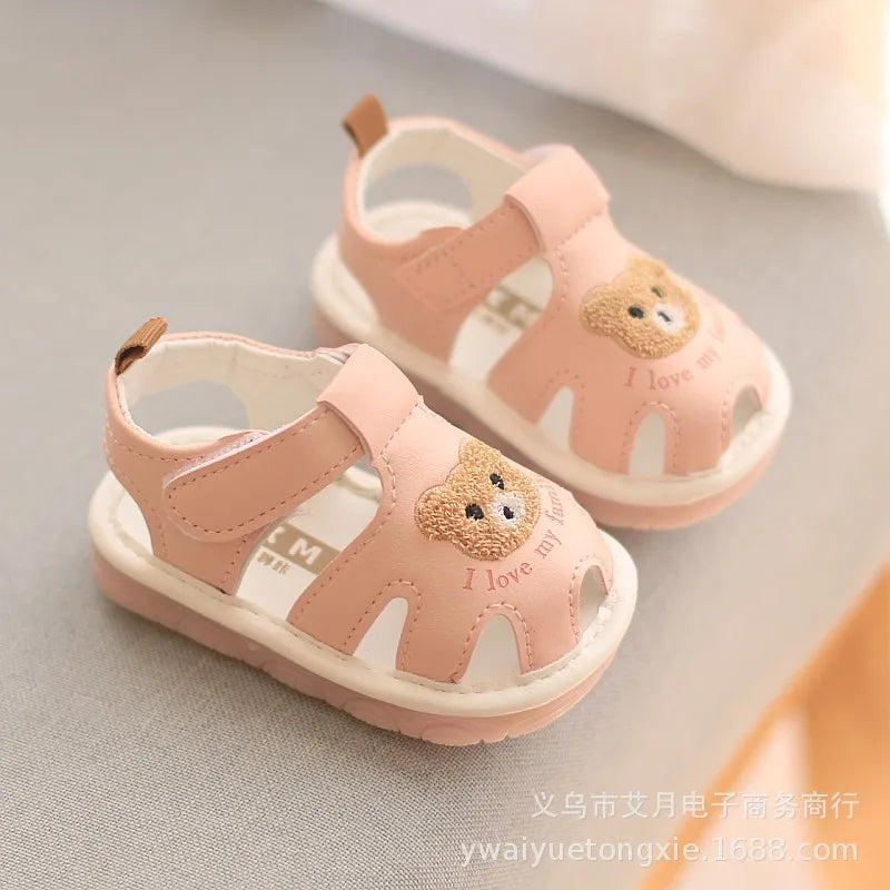 Sandali estivi per bambini da 0 a 2 anni, scarpe con fischietto, sandali per neonati, sandali per bambini e bambine con suola morbida e punta antiurto.