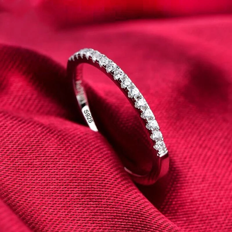 Anelli di lusso YHAMNI in oro bianco 18 carati, anello in argento massiccio 925 al 100%, fede nuziale con zirconi e diamanti di alta qualità per donna, regalo di gioielleria.
