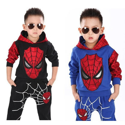 Costume da supereroe dei cartoni animati per bambini, set di abbigliamento per neonato, cappotto primaverile, pantaloni, completo da 2 pezzi per bambina con felpa con cappuccio e pantaloni.