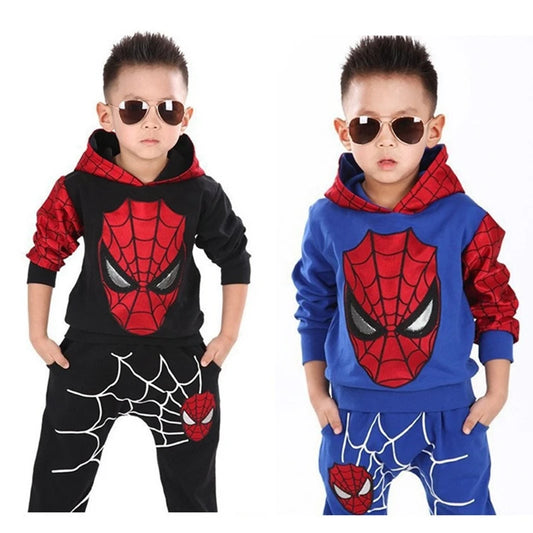 Costume da supereroe dei cartoni animati per bambini, set di abbigliamento per neonato, cappotto primaverile, pantaloni, completo da 2 pezzi per bambina con felpa con cappuccio e pantaloni.