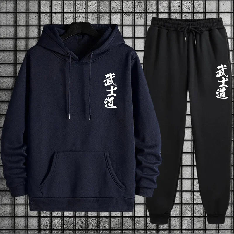 Nuovo arrivo 2025 Abbigliamento sportivo da uomo Felpa con cappuccio + pantaloni Tuta sportiva casual urbana Autunno Inverno Felpa da uomo alla moda tuta