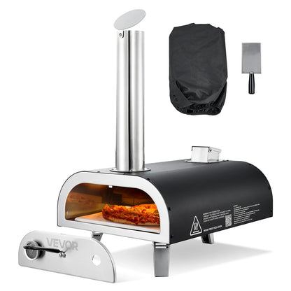 SucceBuy Forno per pizza da esterno da 12 pollici Forno per pizza a legna Forno per pizza a pellet con termometro per esterni Giardino Patio Campeggio