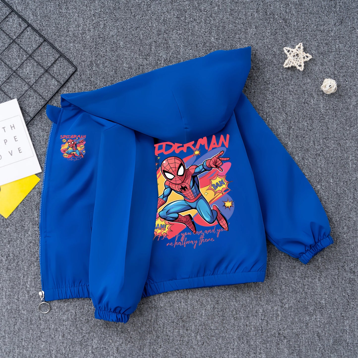 Cappotto con cappuccio Spiderman per bambini, abbigliamento primaverile per ragazzi 2025, nuovo tema supereroe, giacca elegante Charge, completo per neonati