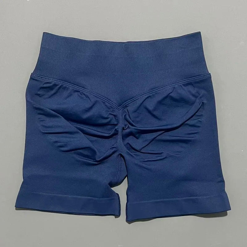 HISTELLO Impact Shorts 4.5" Women Yoga Shorts Seamless Low Waist Scrunch Bum Gym Leggings Workout Stretch Fitness Sports Shorts