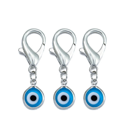 Set di 3 portachiavi Lucky Eye Turkish Evil Eye in lega, portachiavi rotondo Fatima, portachiavi per borsa e auto, pulsaras bijoux צמידים
