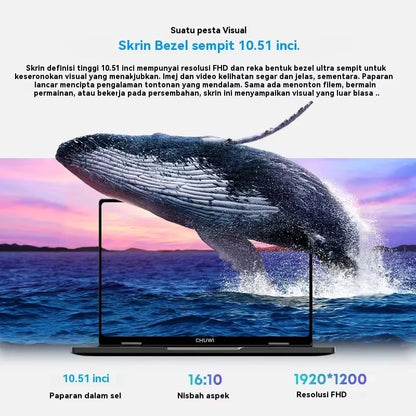 CHUWI MiniBook X Laptop 2-in-1 Intel N150 (fino a 3,6 GHz) 512 GB ROM 16 GB LPDDR5 Display IPS 2K FHD da 10,51" Windows 11