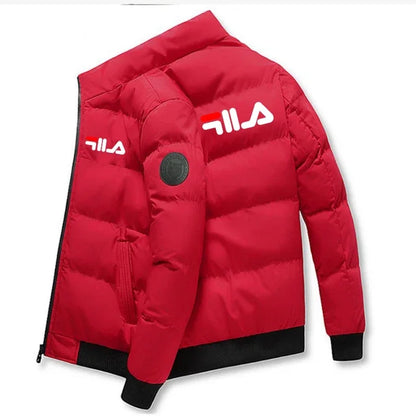 New 2025 autumn/winter men's short jacket, fashionable outdoor casual stand-up collar zipper men's cotton-padded jacket
