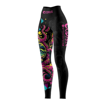Cody Lundin Custom logo Full Compression Printed Sports Gym Pants Women's  Breathable Quick Dry MMA Grappling Jiu jitsu leggings
