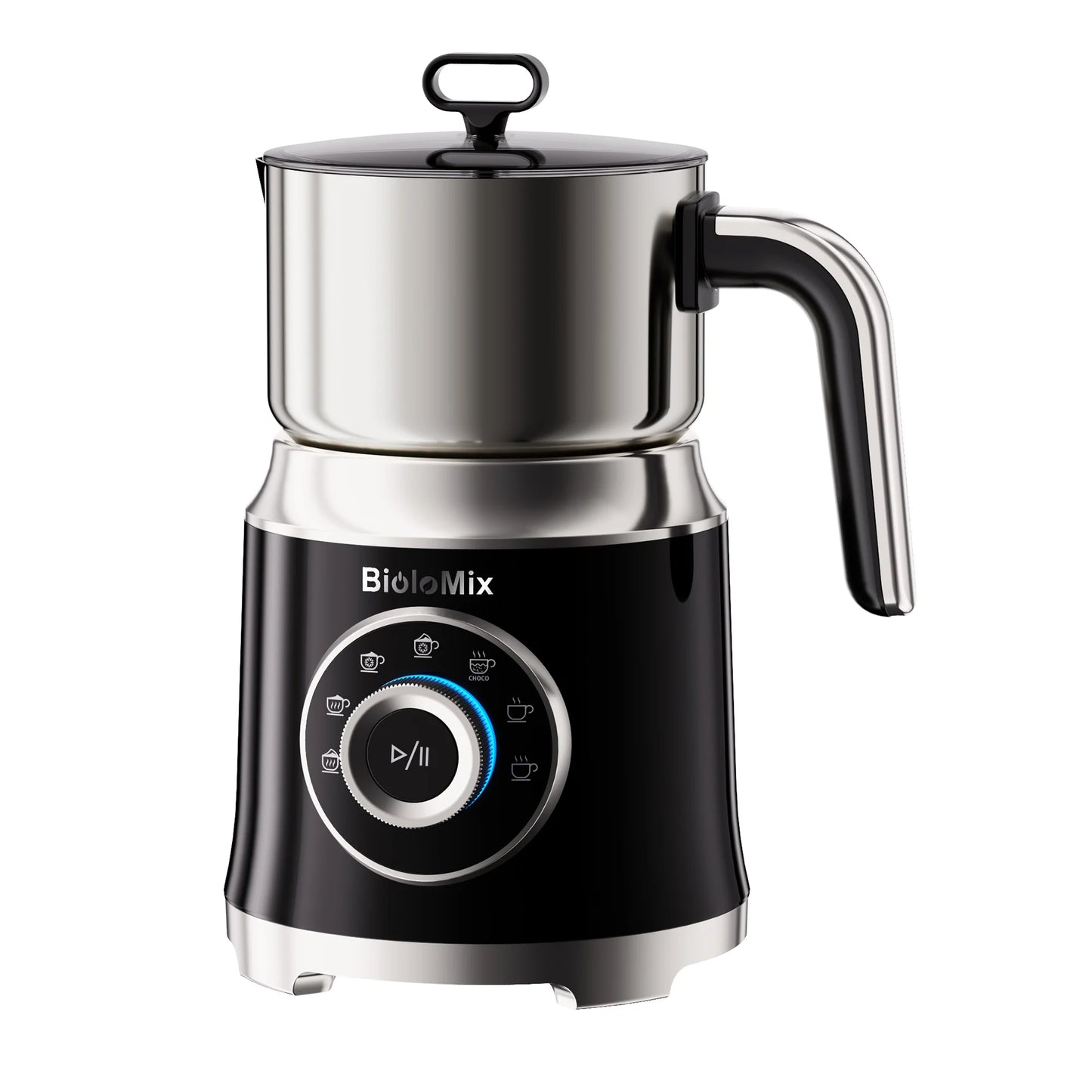 BioloMix 7 in 1 Steamer, montalatte elettrico staccabile, schiumatore automatico caldo/freddo per caffè e cioccolata calda, lavabile in lavastoviglie