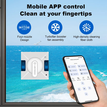 Window Cleaning Robot Liectroux YW509, 2-Way Water Spray,Home Glass Floor Wall Robot Window Cleaner,Strong Vacuum