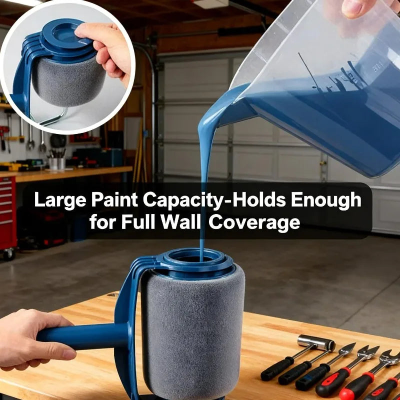 Refillable Paint Roller Brush Large Drum and Small Drum Handheld Paint Roller for Painting Room Walls Ceilings Floors Tools