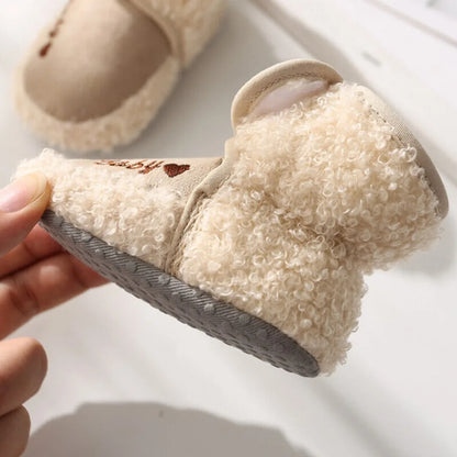 Stivali da culla in peluche per neonati e bambini, pantofole antiscivolo per neonati e bambini, scarpe per neonati.
