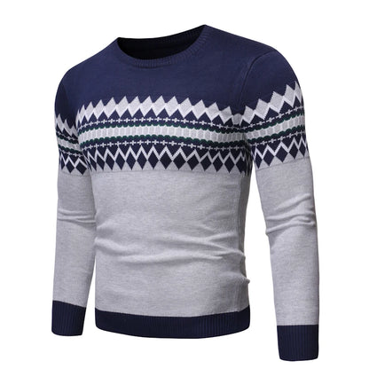 Maglioni a collo alto da uomo, autunno/inverno, alla moda, casual, slim fit, a righe, in maglia.
