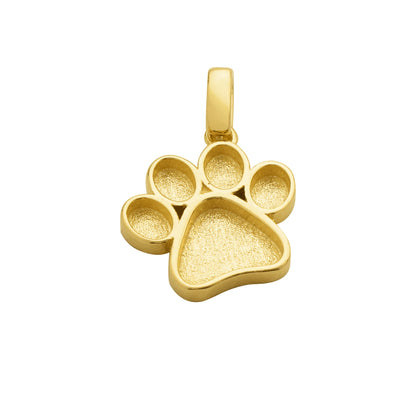 Ciondolo a forma di zampa di cane in resina, 13 mm, con incastonatura a castone, in argento sterling 925 massiccio placcato oro rosa, codice 1431165.