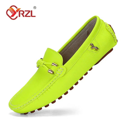 Mocassini YRZL da uomo, scarpe casual in pelle, mocassini traspiranti slip-on, colore rosso vino, taglia grande 48, scarpe da guida da uomo