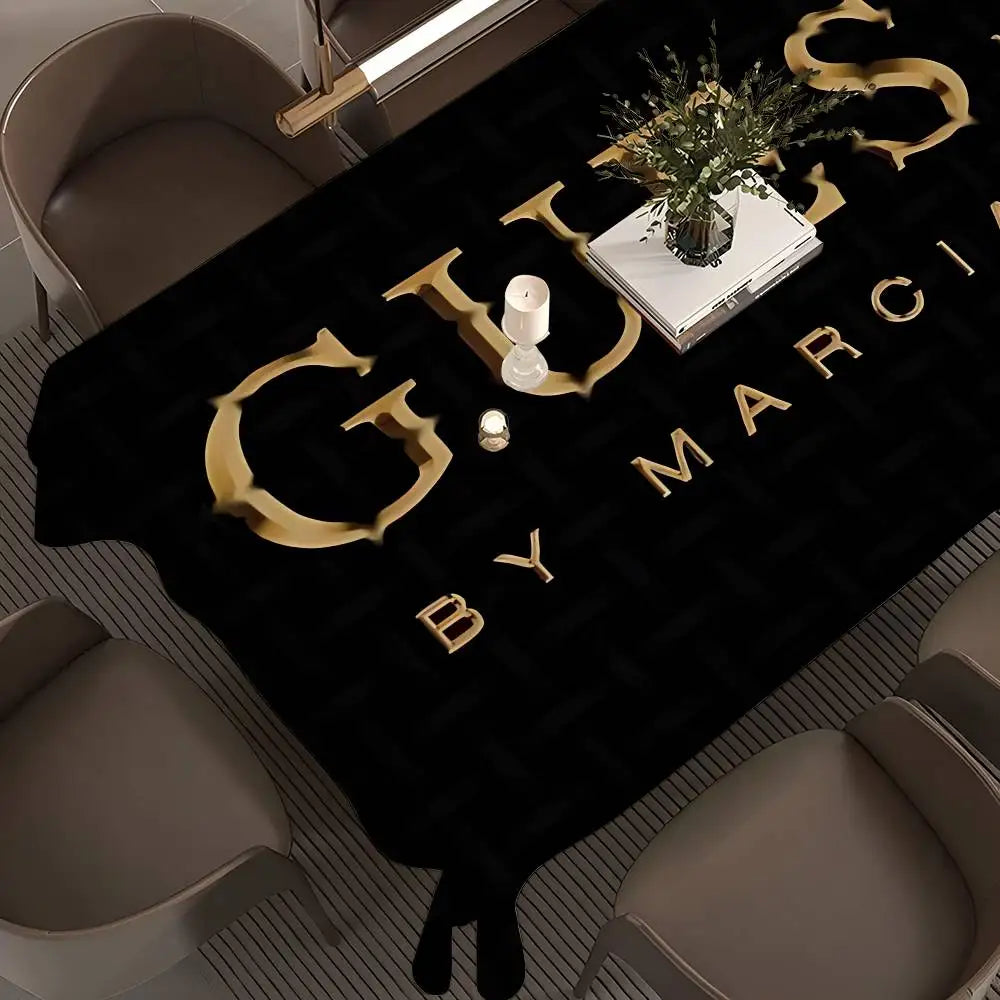 G-Guess-s-y Logo Table Cloth Rectangular Stain Tablecloth Oilcloth Mantel Mesa Impermeable Tablecloth Decoration