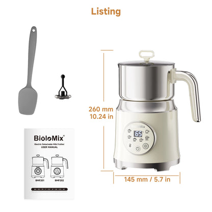 BioloMix 7 in 1 Steamer, montalatte elettrico staccabile, schiumatore automatico caldo/freddo per caffè e cioccolata calda, lavabile in lavastoviglie