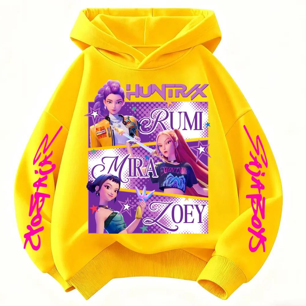 Felpa con cappuccio Huntrix KPop Dem on Hunters Abbigliamento per bambini per ragazze (stile principessa) ragazzi (design alla moda) Adatto come felpa per bambini