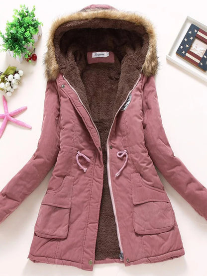 Qpipsd 2025 New Autumn Winter Women Cotton Jacket Padded Casual Slim Coat Emboridery Hooded Parkas Wadded Warm Overcoat