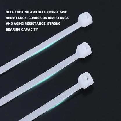 10-1000 Pcs Plastic Clamping Collar Rilsan Cable Ties Clamp Greenhouse Plastic Clamps Self-tightening Plastic Necklace Belts