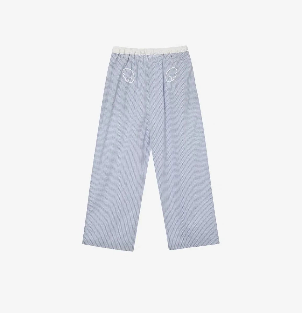 Personality Pocket Splicing Fashionable Design Wing Pattern Baggy Straight-leg Jeans Korean Style New Popular Denim Pants