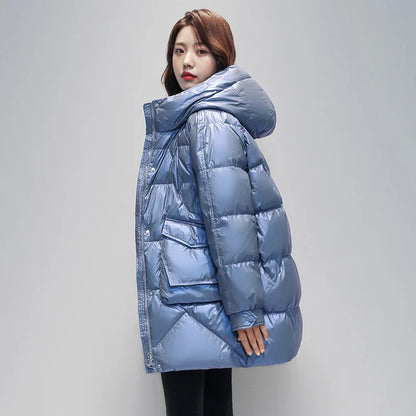 New 2026 Parkas Women Winter Down Cotton Jacket Coat Ladies Long Hooded Thicken Warm Cotton Padded Female  Outwear Overcoat Tops