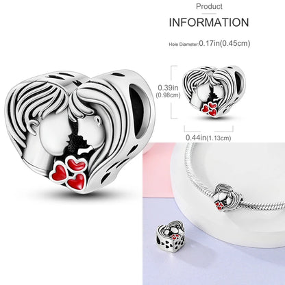 Anello romantico in argento sterling 925 con rosa, ideale per coppie, perfetto come proposta di matrimonio o per San Valentino. Ciondoli e perline adatti a collane e bracciali, perfetti per creare gioielli fai da te e regali.