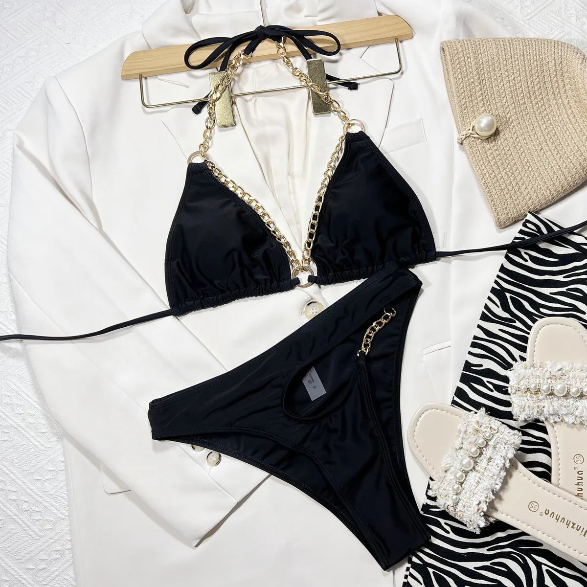 2026 Chain New Style Swimwear Women Sexy Hollow Bikini Swimsuit Maio Biquinis Mujer Banador Badpak Dames Monokini Maillot Femme