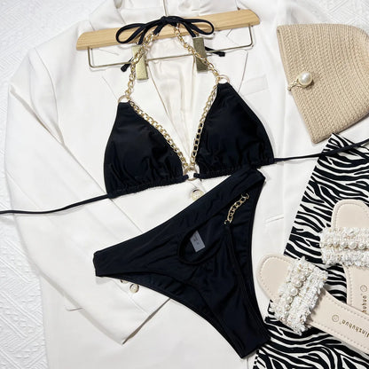 2026 Chain New Style Swimwear Women Sexy Hollow Bikini Swimsuit Maio Biquinis Mujer Banador Badpak Dames Monokini Maillot Femme