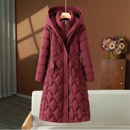 2025 Fashion Winter Long Parkas Women's Down Cotton-padded Jacket Detachable-sleeve Coats Thicken Warm Overcoat Hooded Outerwear