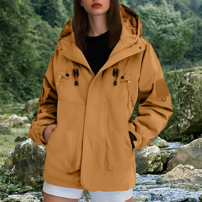 Giacca softshell impermeabile da donna, per escursionismo, campeggio, arrampicata, trekking, giacca con cappuccio, giacca a vento, casual, sportiva, impermeabile