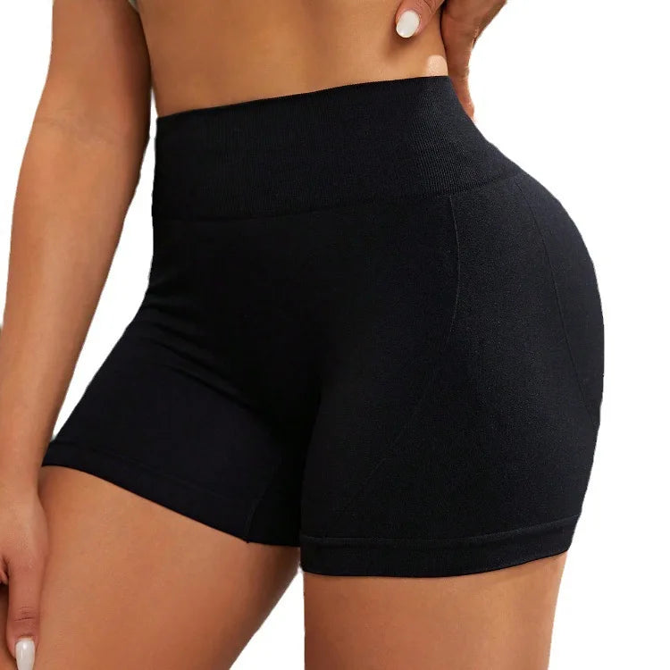 Pantaloncini da fitness da donna aderenti, adatti per ciclismo, yoga e sport traspiranti, a vita alta.