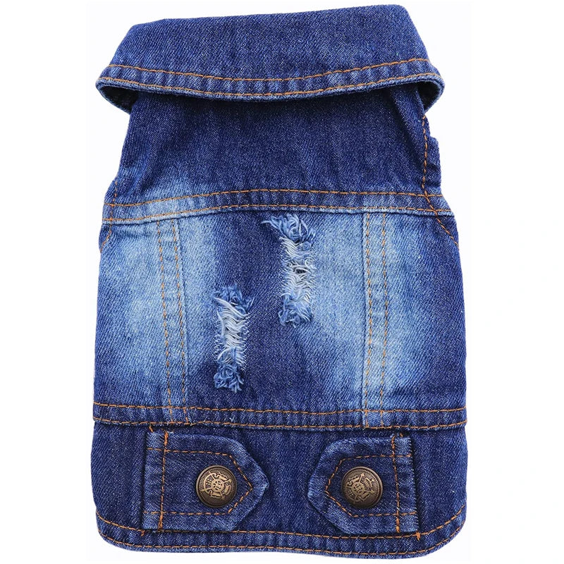 Sphinx Cat Clothes for Small Medium Large Cats, Dark Washed Cat Jeans Jacket Spring Autumn Denim Coat Cat Costume Pet Apparel