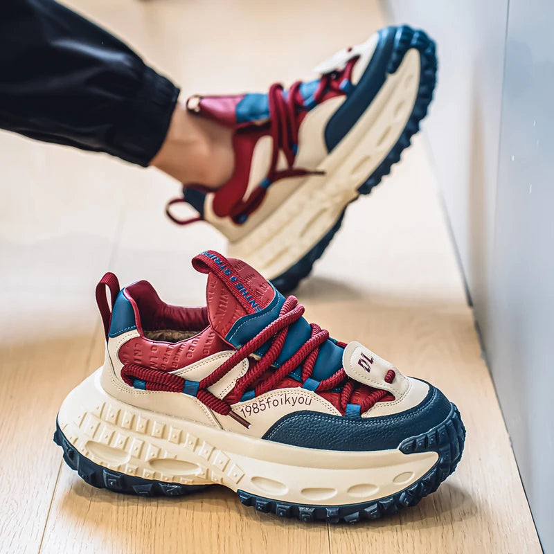 Nuove scarpe casual da uomo primavera autunno, scarpe sportive antiscivolo resistenti all'usura con suola spessa e tomaia in mesh traspirante.