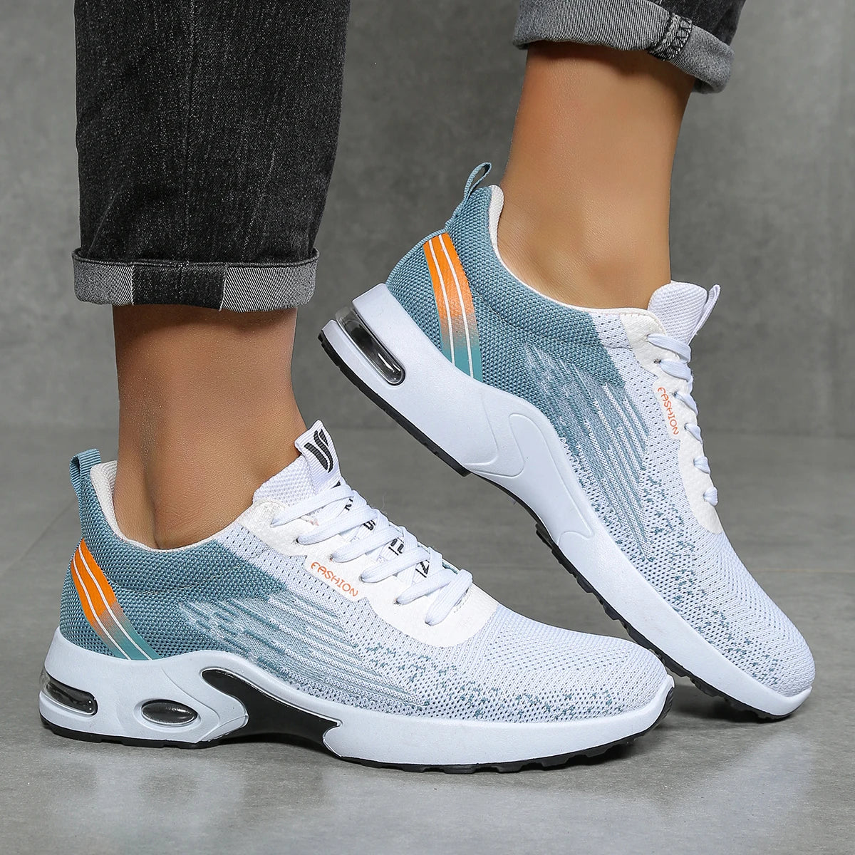 Scarpe da corsa da uomo traspiranti con lacci, scarpe casual in mesh intrecciato fei, scarpe da uomo comode con ammortizzazione ad aria, spedizione gratuita