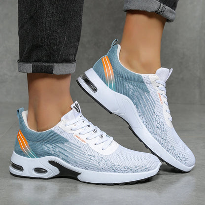 Scarpe da corsa da uomo traspiranti con lacci, scarpe casual in mesh intrecciato fei, scarpe da uomo comode con ammortizzazione ad aria, spedizione gratuita