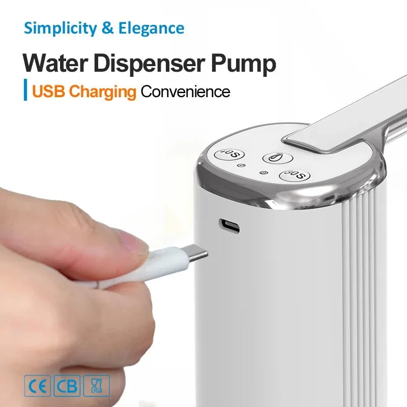 Distributore d'acqua Pompa per acqua Pompa per bottiglia elettrica Mini pompa per acqua portatile USB Pieghevole Distributore d'acqua automatico per uso domestico