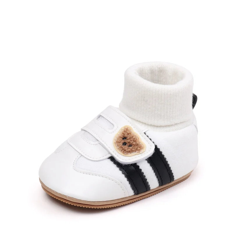 Scarpine per neonati primavera/autunno, in morbido cotone, modello calzino, chiuse alla caviglia, scarpe da ginnastica alla moda per neonati, primi passi BXC4226