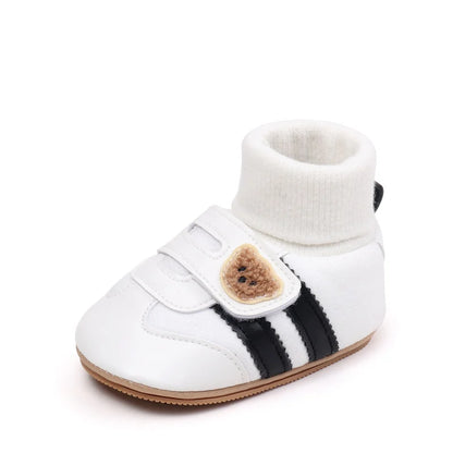 Scarpine per neonati primavera/autunno, in morbido cotone, modello calzino, chiuse alla caviglia, scarpe da ginnastica alla moda per neonati, primi passi BXC4226