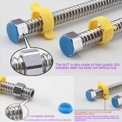 20 to 200CM 304 Stainless Steel Basin&Toilet G1/2 Inch Plumbing Hose,Bathroom Heater Connect High Pressure Explosion-proof Pipes