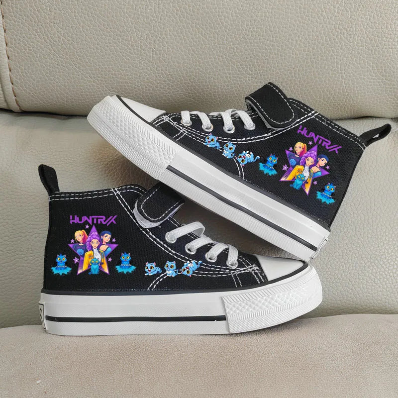 Nuove scarpe da ginnastica alte Kpop Demon Hunter per bambine, scarpe sportive casual da corsa e da tennis.