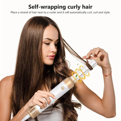 Tinsol 7 in 1 Hair dryer Professional Negative Ion curling Iron Hair Straightener Brushless Motor High Speed Hair Dryer Hot Comb