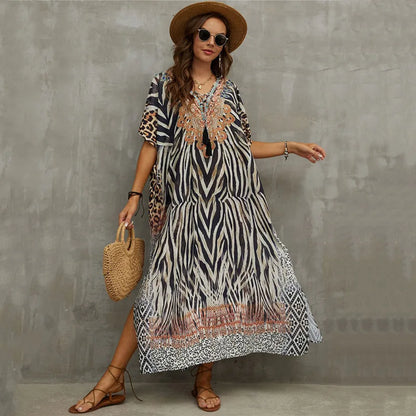 Women's Clothing Kaftan Dresses for Women Plus Size Bathing Suit Cover up Caftan Maxi Beach Dresses