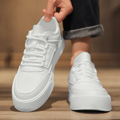 Scarpe bianche da uomo, scarpe casual da skateboard per coppie, sneakers comode, scarpe alla moda da uomo con suola spessa, taglie forti 39-47