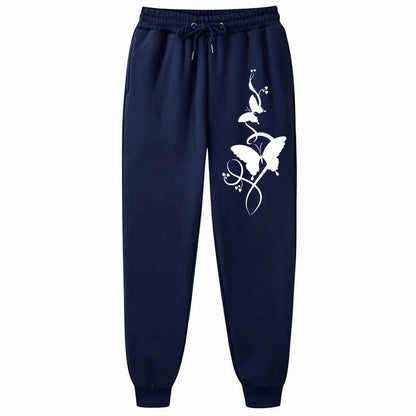 Pantaloni da donna casual e versatili con stampa, pantaloni hip hop alla moda con coulisse e tasche, pantaloni della tuta