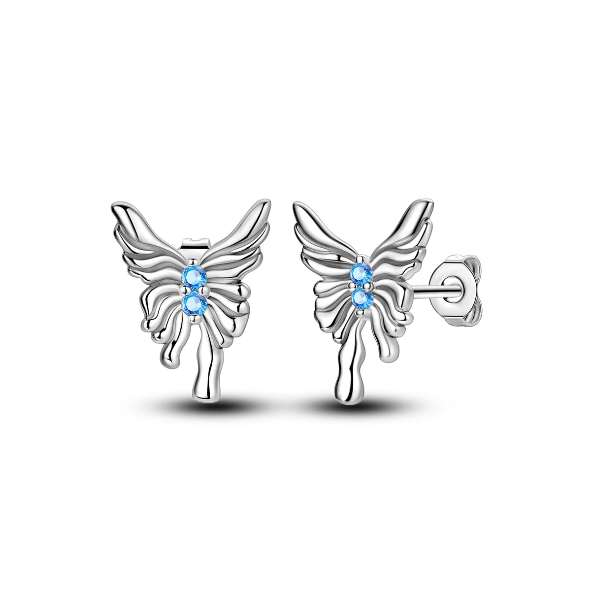 Orecchini a cerchio originali in argento 925 con stella, luna, trifoglio e farfalla con zirconi, perfetti per la creazione di gioielli e come regali di nozze per donne e ragazze.