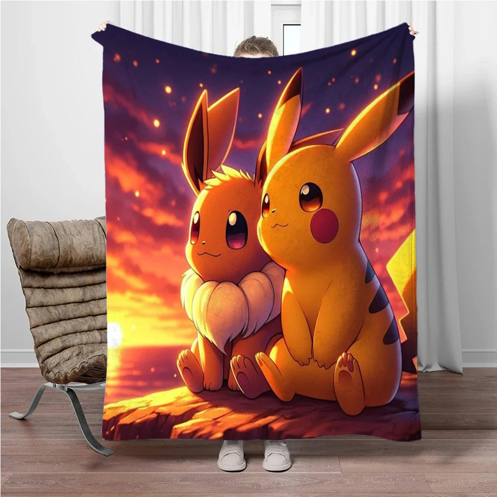 Japan Cartoon Charizard Pokemon Children Warm Soft Blankets for Sofa Bed Cover Blanket Suitable for Birthday Souvenir Gifts