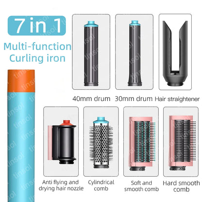 7-in-1 hair dryer set multi-function curling iron hair straightener hot air comb styling set for home salon-like effect
