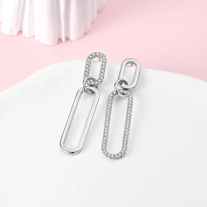 Orecchini a cerchio originali in argento 925 con stella, luna, trifoglio e farfalla con zirconi, perfetti per la creazione di gioielli e come regali di nozze per donne e ragazze.