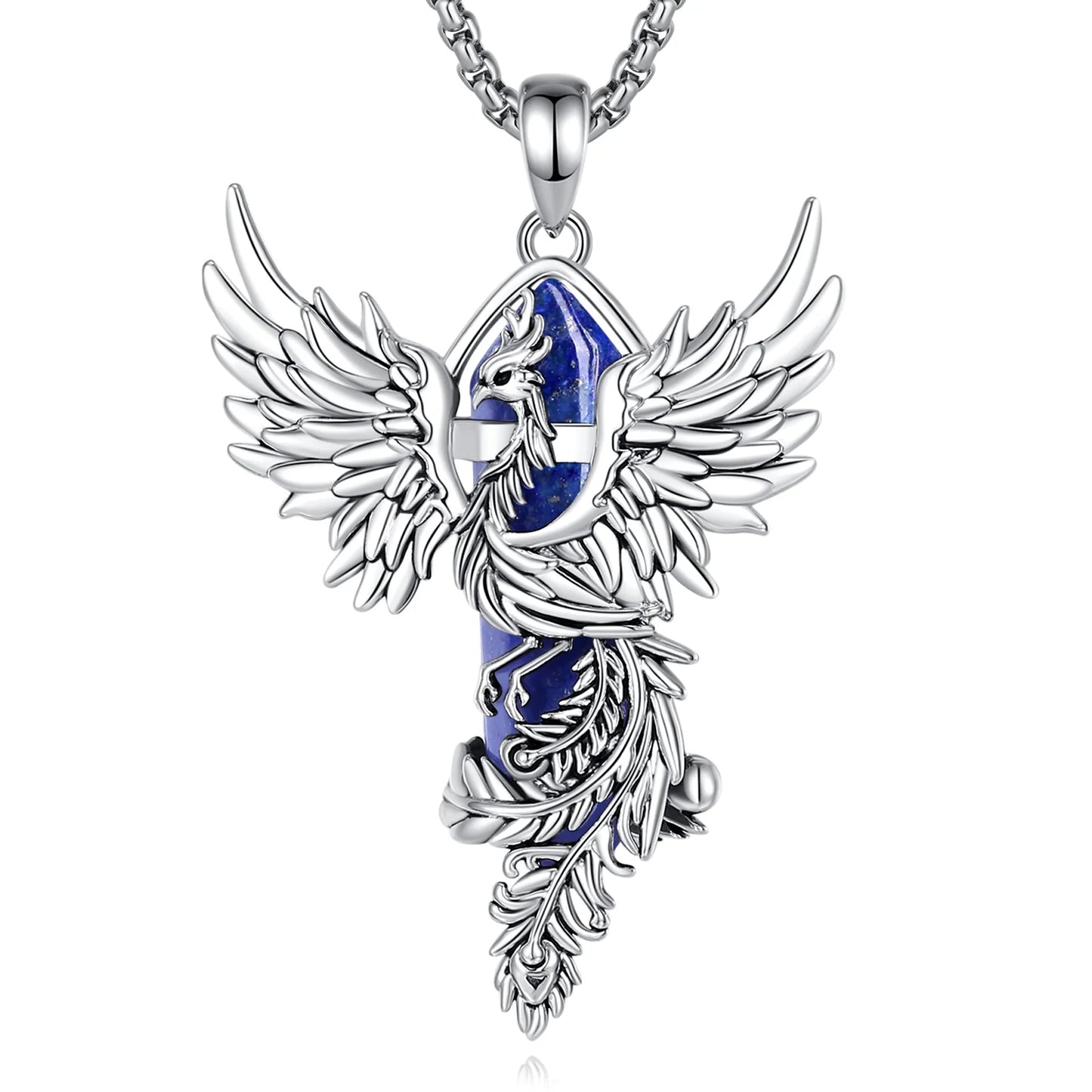 Collana prismatica esagonale in lapislazzuli Eudora Phoenix Twining, pietra curativa energetica, ciondolo in cristallo, gioiello per meditazione, regalo per uomo